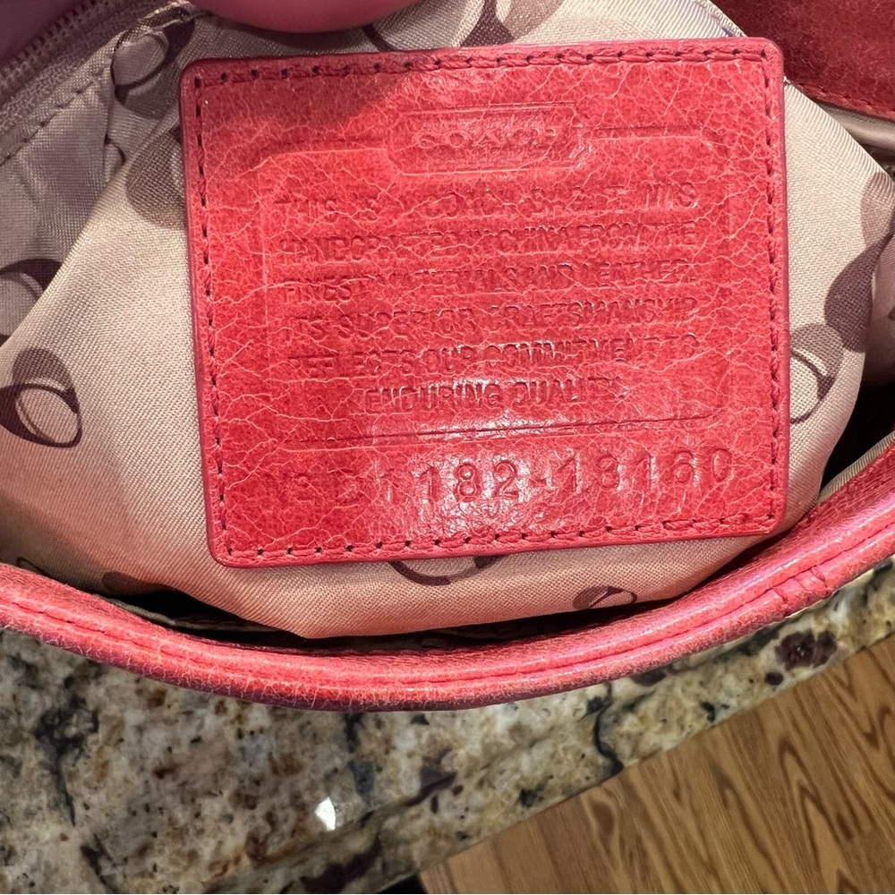 Vintage Y2K Coach Pink Shoulder Bag Layla 18160 Camelia Poppy Leather Purse - Picture 9 of 14